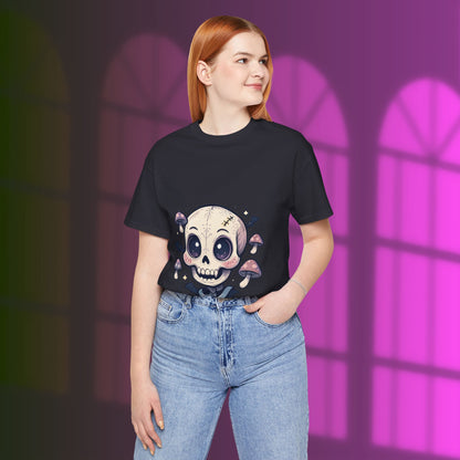 Halloween Skull Tee, Unisex Graphic Tee, Spooky Shirt, Cute Skeleton Apparel, Fall Fashion, Witchy Vibes