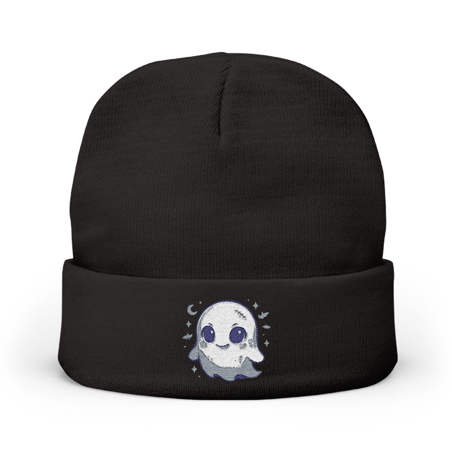 Adorable Ghost Embroidered Halloween Knit Beanie