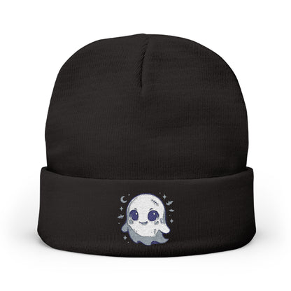 Adorable Ghost Embroidered Halloween Knit Beanie