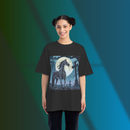 Spooky Skeleton Horse T-Shirt, Halloween Shirt, Horror Tee, Eerie Graphic T-Shirt, Dark Art Apparel, Unique Gift for Horse Lovers