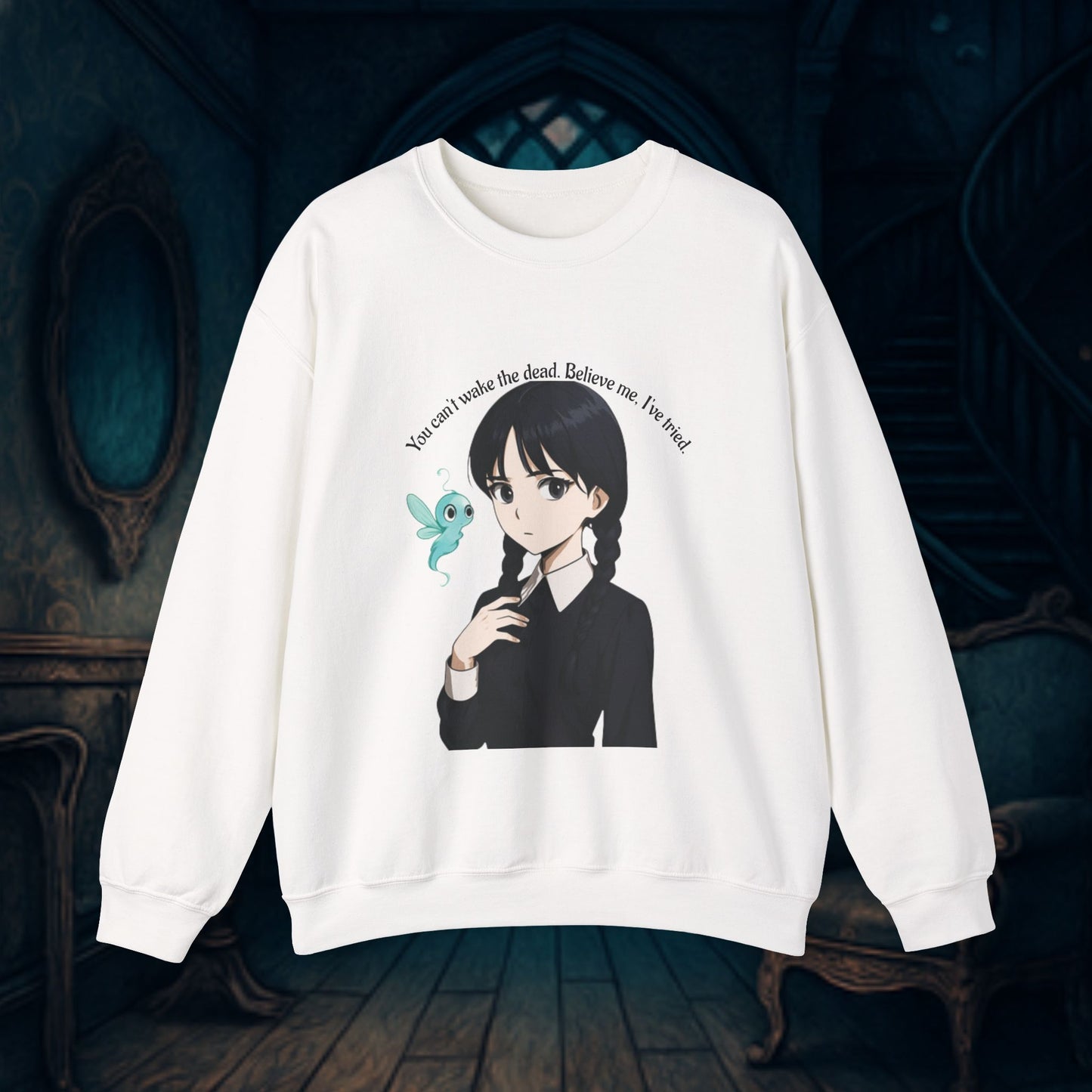 Anime-Inspired Wednesday Can't Wake the Dead Sweatshirt