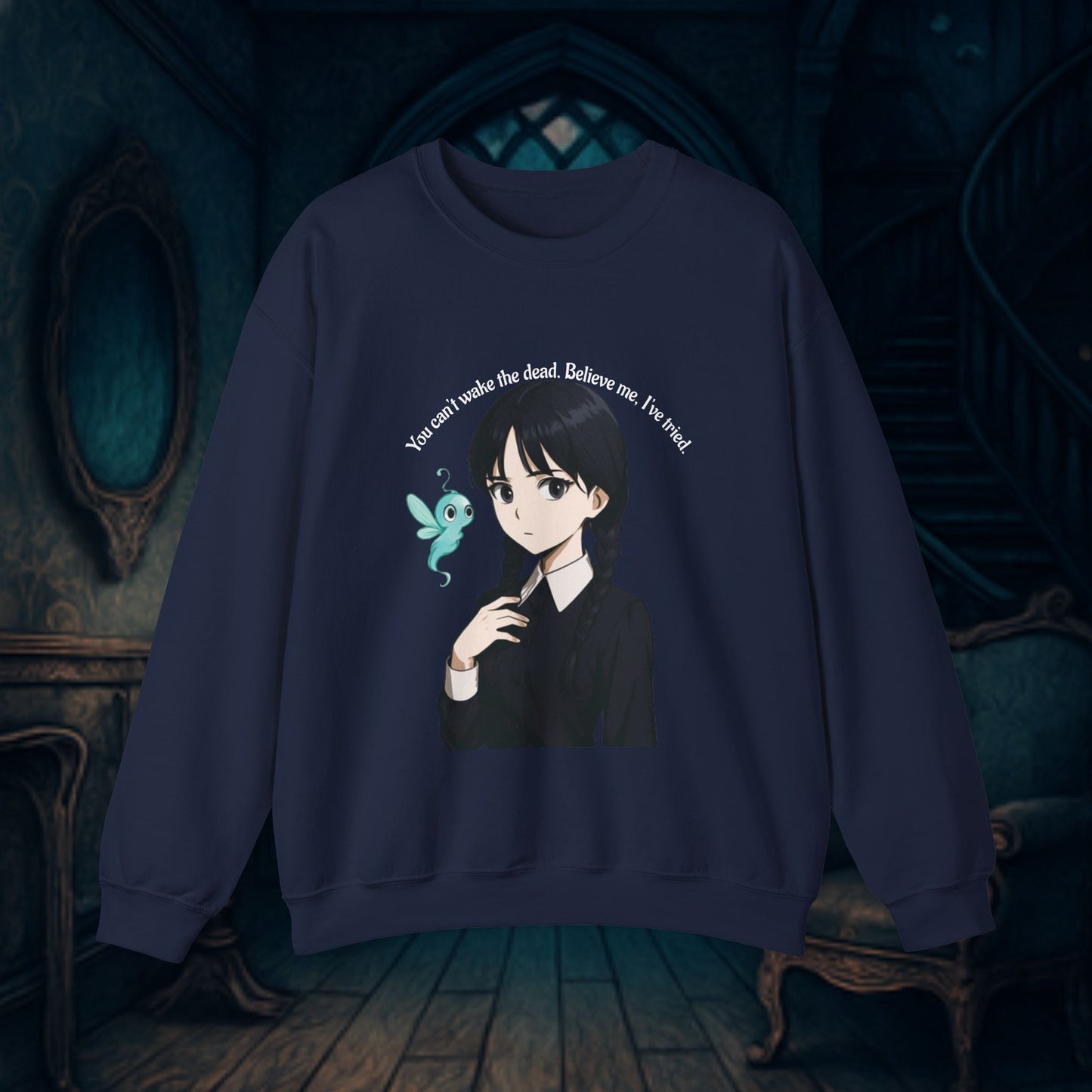 Anime-Inspired Wednesday Can't Wake the Dead Sweatshirt