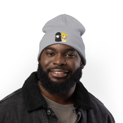 Anime-Inspired Knit Beanie, Embroidered Winter Hat, Gifts for Fans, Stylish Headwear for Cold Weather, Unique Cosplay Accessory